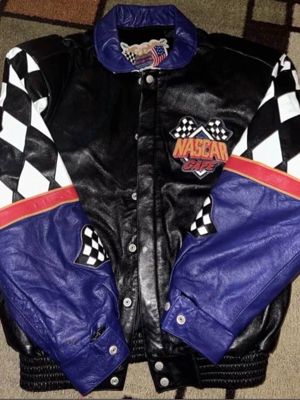 JEFF HAMILTON NASCAR CAFE LIMITED EDITION RACING COLLECTION LEATHER JACKET SZ: M